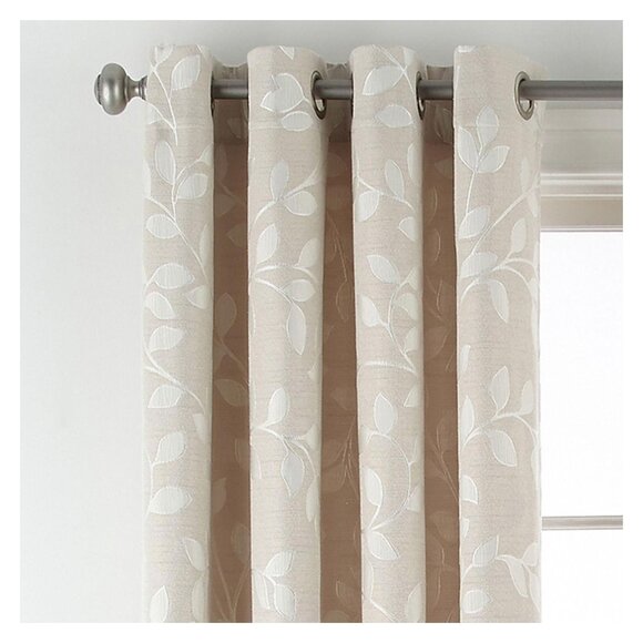 Linden Street Top Light-Filtering Single Curtain Panel Silver Beige Brown 50x84 - Picture 7 of 7